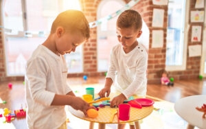 kids playing at a montessori school