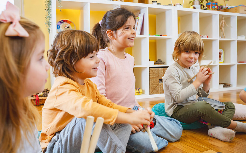 happy kids smiling at school