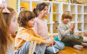 happy kids smiling at school