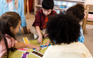 kids playing in the classroom