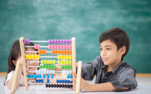 kids playing and learning in classroom